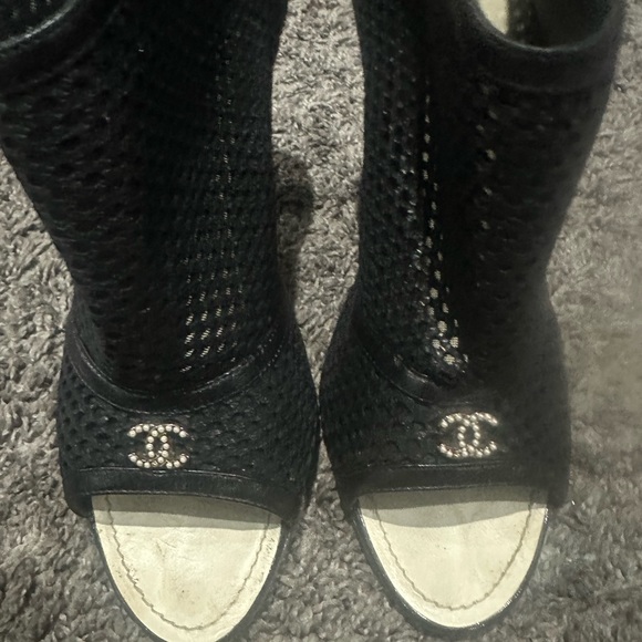 Authentic Chanel Open Toe Booties sz Euro 40 US 8.5-9 - Picture 10 of 11